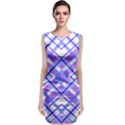 Geometric Plaid Pale Purple Blue Classic Sleeveless Midi Dress View1