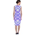 Geometric Plaid Pale Purple Blue Classic Sleeveless Midi Dress View2