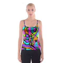 Abstract Art Squiggly Loops Multicolored Spaghetti Strap Top by EDDArt