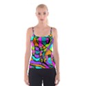 Abstract Art Squiggly Loops Multicolored Spaghetti Strap Top View1