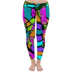 Abstract Art Squiggly Loops Multicolored Classic Winter Leggings by EDDArt