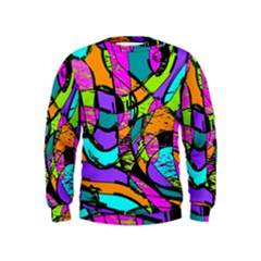 Abstract Art Squiggly Loops Multicolored Kids  Sweatshirt by EDDArt