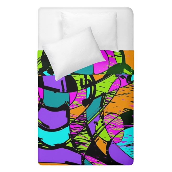 Abstract Art Squiggly Loops Multicolored Duvet Cover Double Side (Single Size)