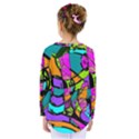 Abstract Art Squiggly Loops Multicolored Kids  Long Sleeve Tee View2