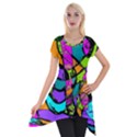 Abstract Art Squiggly Loops Multicolored Short Sleeve Side Drop Tunic View1