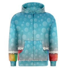 Rainbow Background Border Colorful Men s Zipper Hoodie