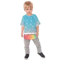 Rainbow Background Border Colorful Kids  Raglan Tee