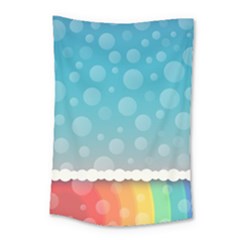 Rainbow Background Border Colorful Small Tapestry by Amaryn4rt