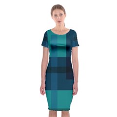 Boxes Abstractly Classic Short Sleeve Midi Dress by Amaryn4rt