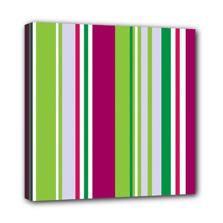 Beautiful Multi Colored Bright Stripes Pattern Wallpaper Background Mini Canvas 8  x 8 