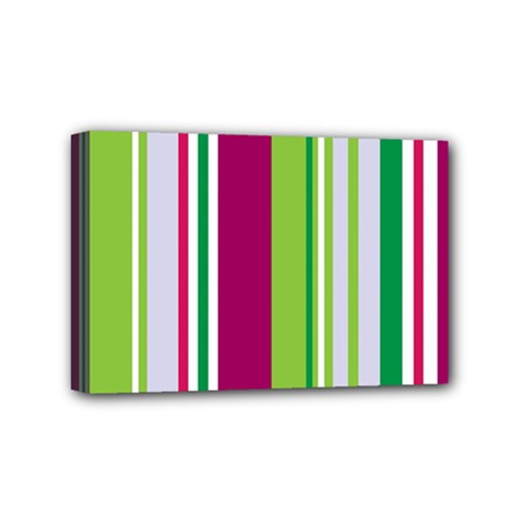 Beautiful Multi Colored Bright Stripes Pattern Wallpaper Background Mini Canvas 6  X 4  by Amaryn4rt