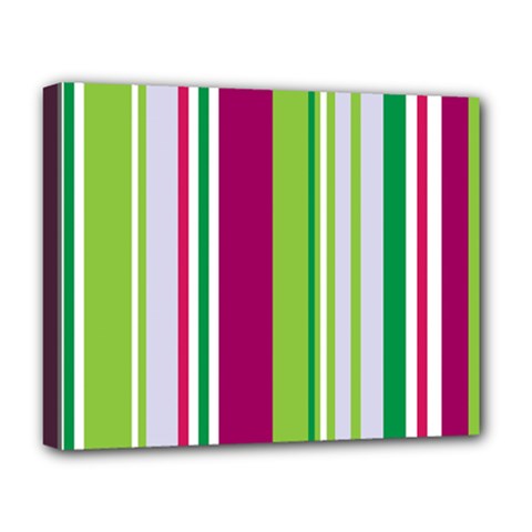 Beautiful Multi Colored Bright Stripes Pattern Wallpaper Background Deluxe Canvas 20  X 16   by Amaryn4rt