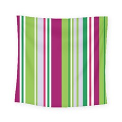 Beautiful Multi Colored Bright Stripes Pattern Wallpaper Background Square Tapestry (small)