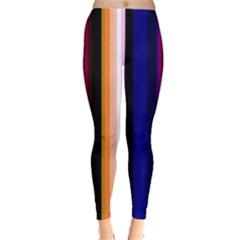 Fun Striped Background Design Pattern Leggings  by Amaryn4rt