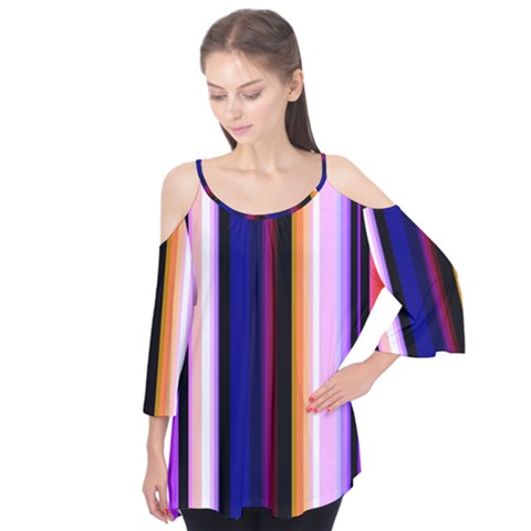 Fun Striped Background Design Pattern Flutter Tees by Amaryn4rt