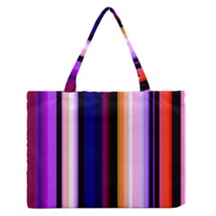 Fun Striped Background Design Pattern Medium Zipper Tote Bag by Amaryn4rt