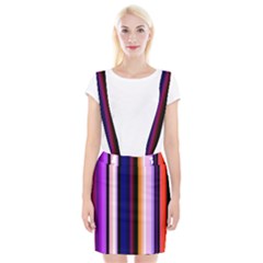 Fun Striped Background Design Pattern Suspender Skirt