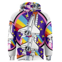 Badge Patch Pink Rainbow Rocket Men s Pullover Hoodie by Amaryn4rt