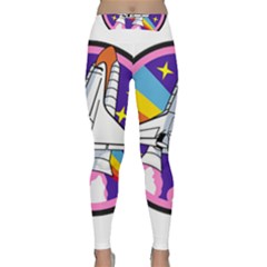 Badge Patch Pink Rainbow Rocket Classic Yoga Leggings by Amaryn4rt