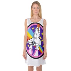 Badge Patch Pink Rainbow Rocket Sleeveless Satin Nightdress by Amaryn4rt