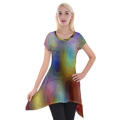 A Mix Of Colors In An Abstract Blend For A Background Short Sleeve Side Drop Tunic by Amaryn4rt