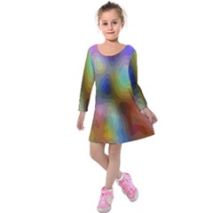 A Mix Of Colors In An Abstract Blend For A Background Kids  Long Sleeve Velvet Dress by Amaryn4rt