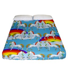 Rainbow Pony  Fitted Sheet (california King Size) by Valentinaart