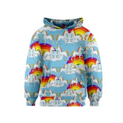 Rainbow Pony  Kids  Pullover Hoodie by Valentinaart