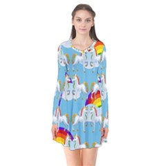 Rainbow Pony  Flare Dress by Valentinaart