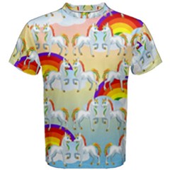 Rainbow Pony  Men s Cotton Tee by Valentinaart