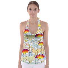 Rainbow Pony  Babydoll Tankini Top by Valentinaart