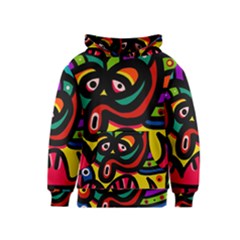 A Seamless Crazy Face Doodle Pattern Kids  Pullover Hoodie by Amaryn4rt