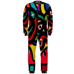 A Seamless Crazy Face Doodle Pattern Onepiece Jumpsuit (men)  by Amaryn4rt