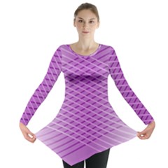 Abstract Lines Background Long Sleeve Tunic  by Amaryn4rt