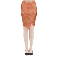 Pattern Midi Wrap Pencil Skirt