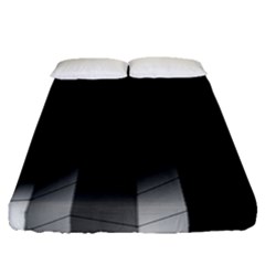 Wall White Black Abstract Fitted Sheet (queen Size) by Amaryn4rt