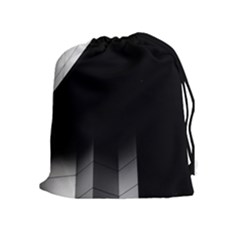 Wall White Black Abstract Drawstring Pouches (extra Large) by Amaryn4rt