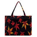 Colorful Autumn Leaves On Black Background Medium Tote Bag View1