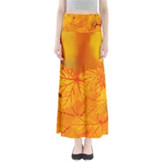 Bright Yellow Autumn Leaves Maxi Skirts by Amaryn4rt