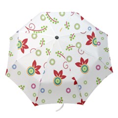 Colorful Floral Wallpaper Background Pattern Folding Umbrellas by Amaryn4rt