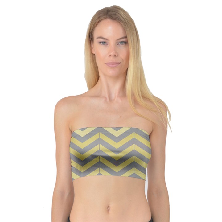 Abstract Vintage Lines Bandeau Top