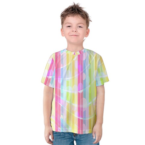 Colorful Abstract Stripes Circles And Waves Wallpaper Background Kids  Cotton Tee by Amaryn4rt