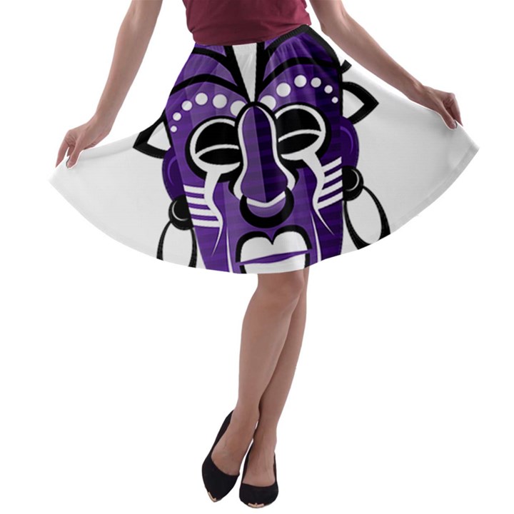 Mask A-line Skater Skirt