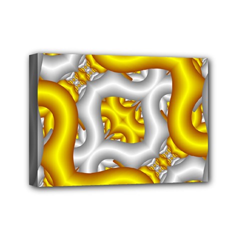 Fractal Background With Golden And Silver Pipes Mini Canvas 7  x 5 