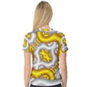 Fractal Background With Golden And Silver Pipes Women s V-Neck Sport Mesh Tee View2