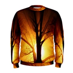 Rays Of Light Tree In Fog At Night Men s Sweatshirt