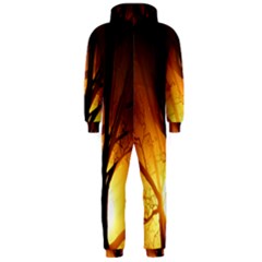 Rays Of Light Tree In Fog At Night Hooded Jumpsuit (men)  by Amaryn4rt