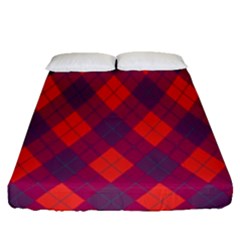 Plaid Pattern Fitted Sheet (queen Size) by Valentinaart