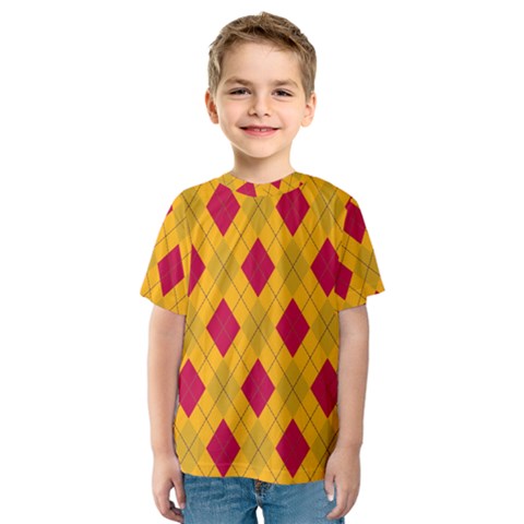 Plaid Pattern Kids  Sport Mesh Tee by Valentinaart