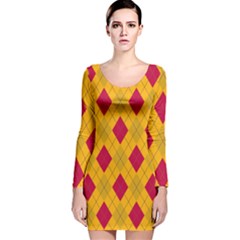 Plaid Pattern Long Sleeve Velvet Bodycon Dress by Valentinaart